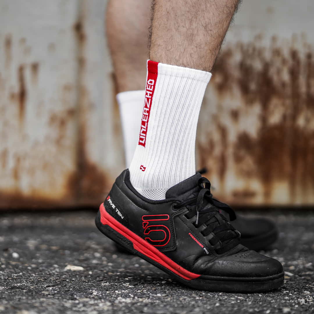 MTB Socks snazy bundle white black + white-red - Unleazhed