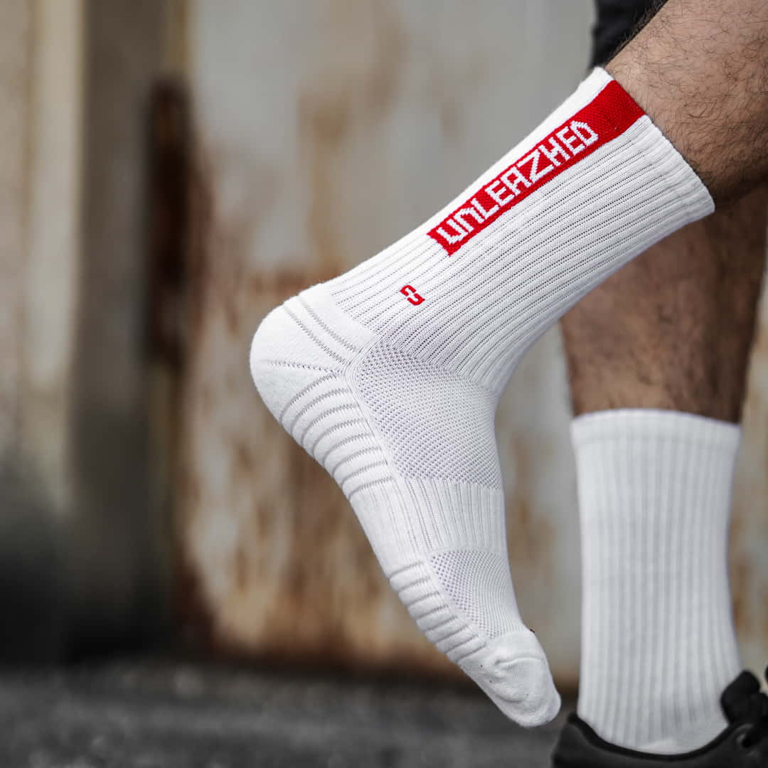 MTB Socks snazy white-red - Unleazhed