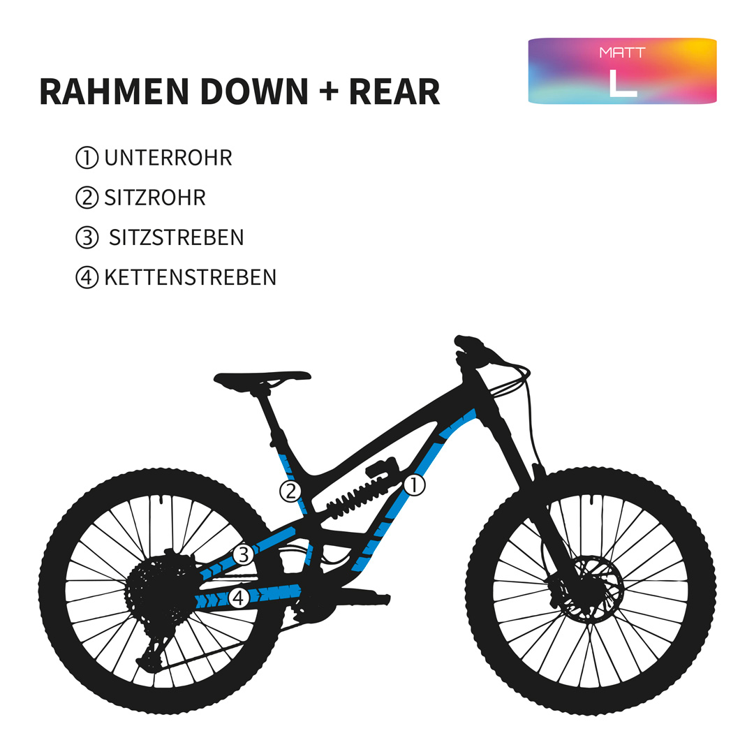 Custom Rahmenschutzfolie MTB L Unterrohr, Hinterbau - matt - Unleazhed