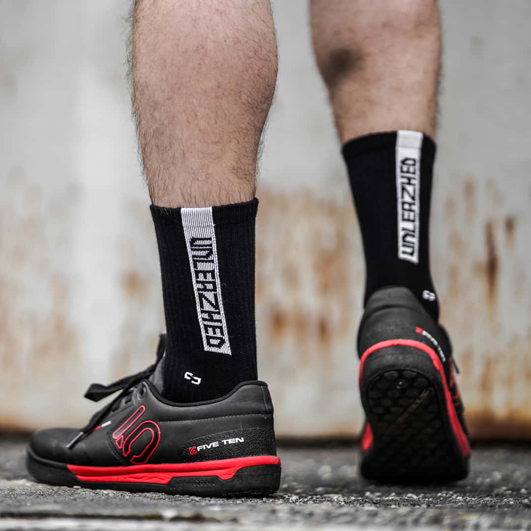 MTB Socks snazy bundle black-white + black-red + white-black + white-red - Unleazhed