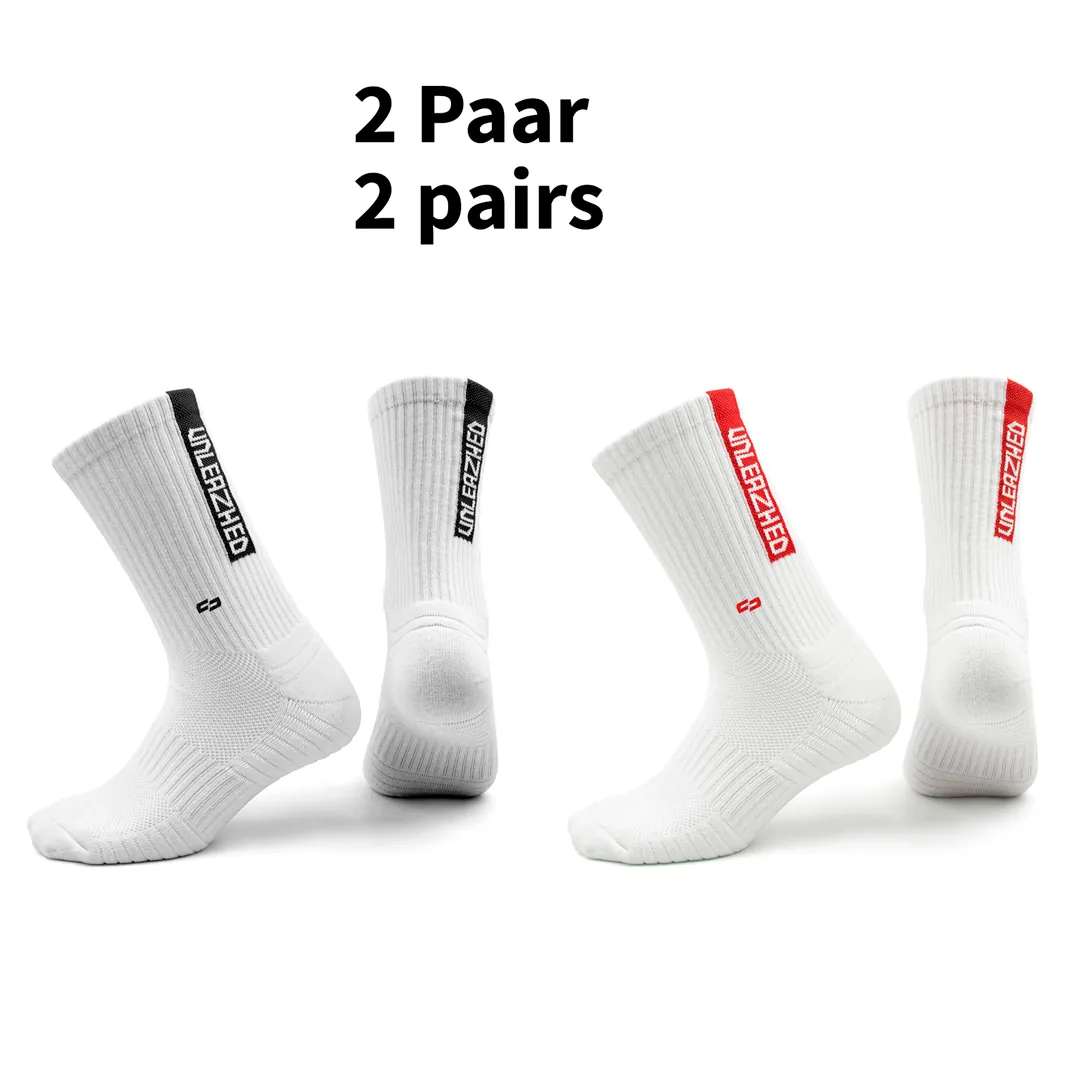 MTB Socken snazy bundle white black + white-red - Unleazhed