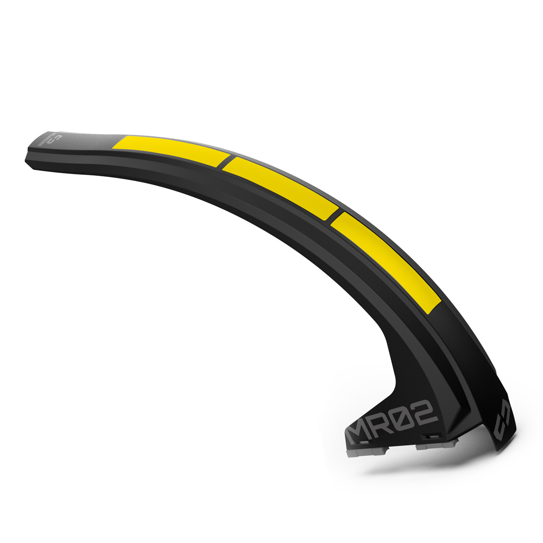 MR02 Rear wheel mudguard sticker yellow - Unleazhed