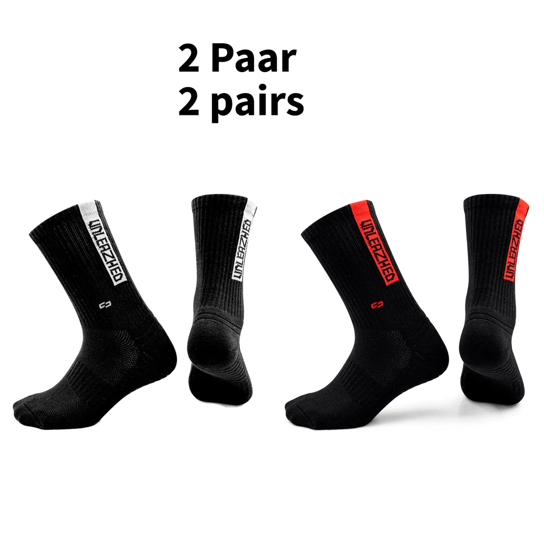 MTB Socks snazy bundle black-white + black-red - Unleazhed