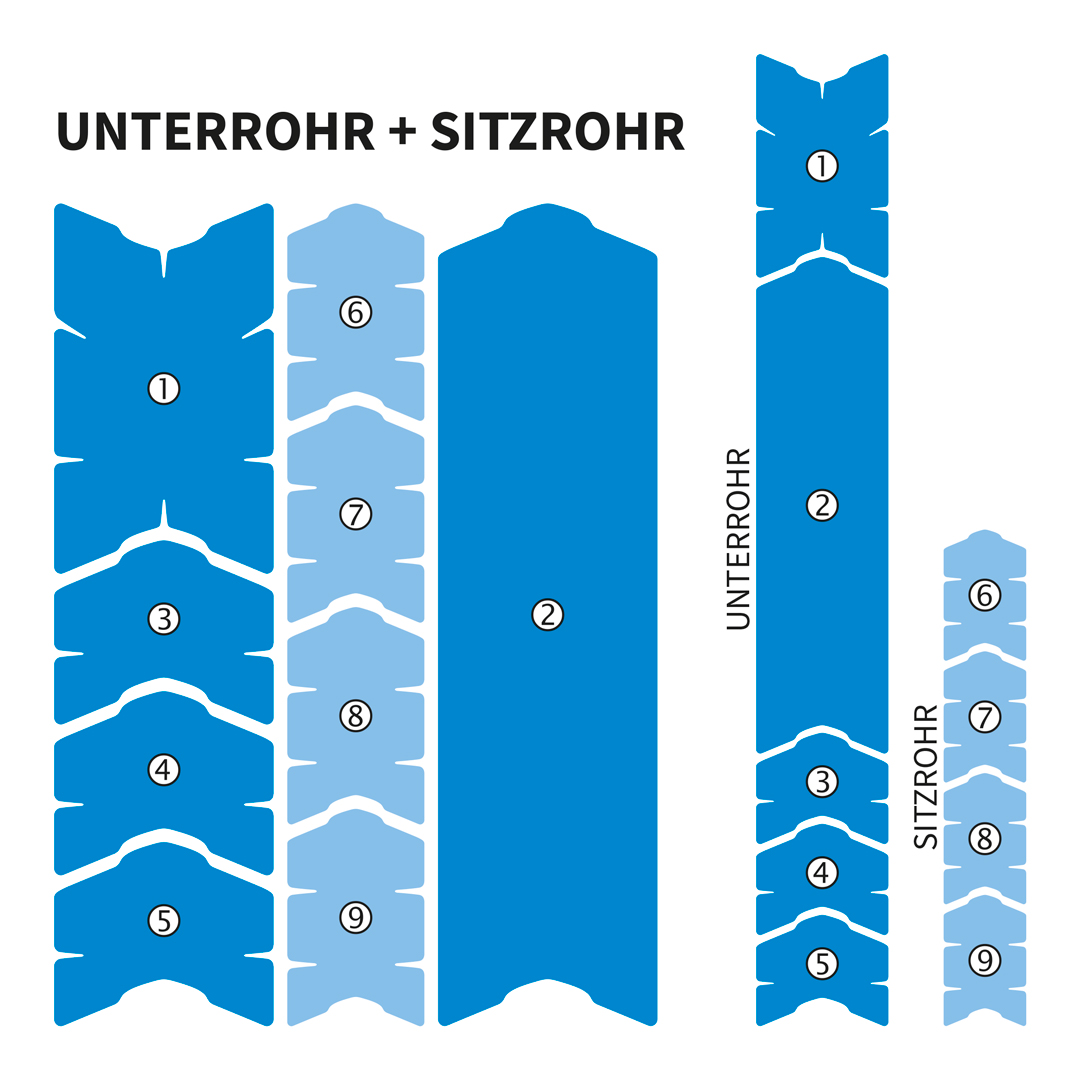 Custom Rahmenschutzfolie MTB L Unterrohr, Hinterbau - matt - Unleazhed